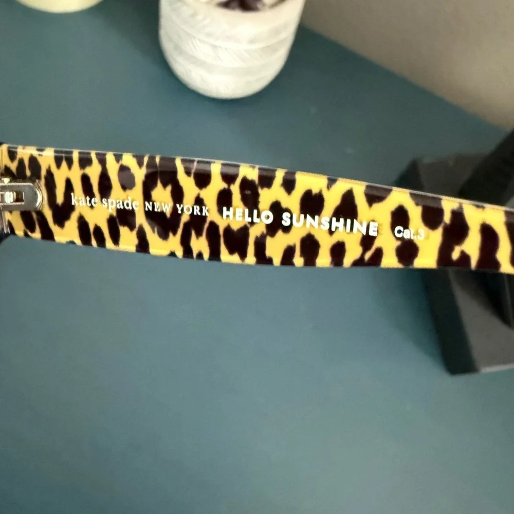 Kate Spade New Aubriella Cat Eye Sunglasses Black Leopard HWJ9O 55mm with Case‎